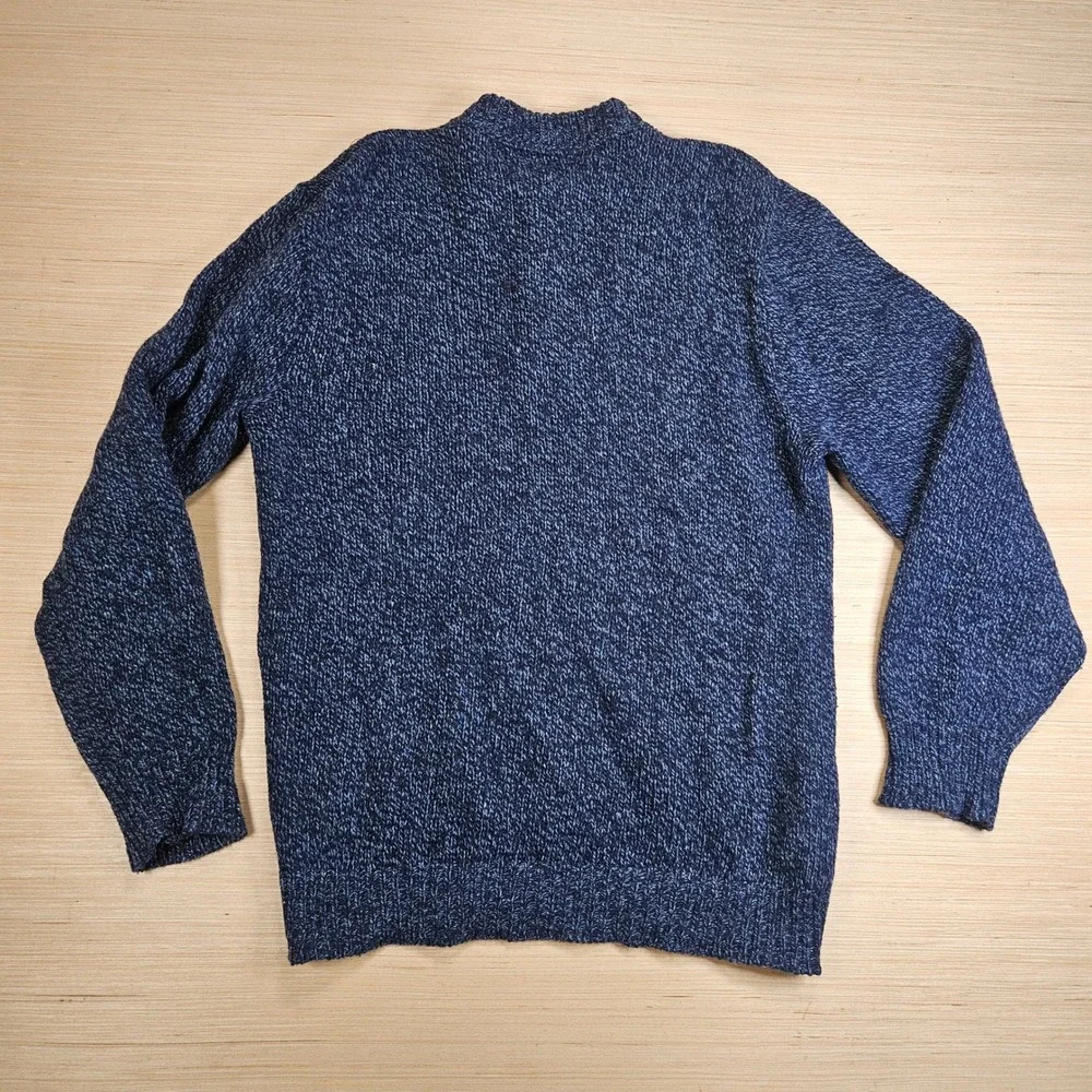 Royal North Mills Outfitters Henley Sweater Mens L Blue Wool Blend Made in USA